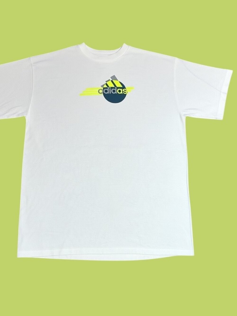 Vintage 90s Adidas T-Shirt Abstract Art Three Stripe Logo Streetwear